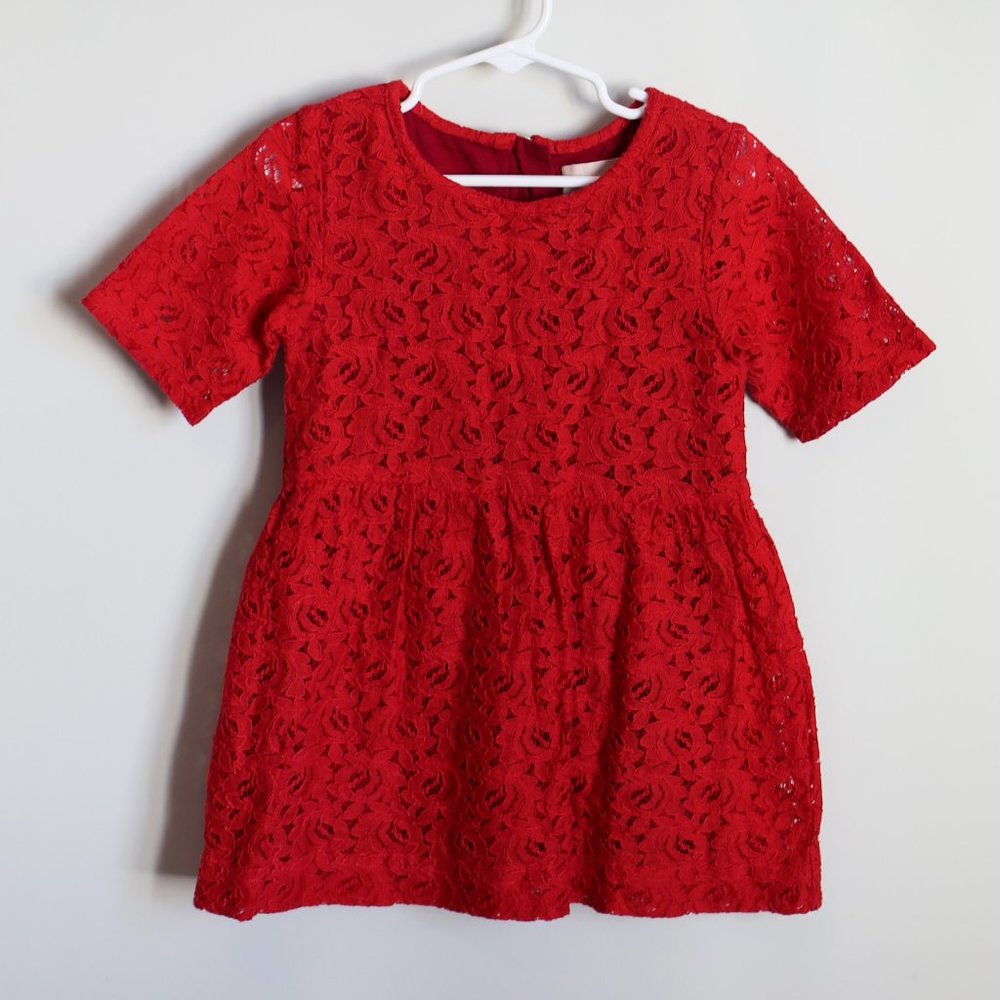 Peek Kids red lace dress